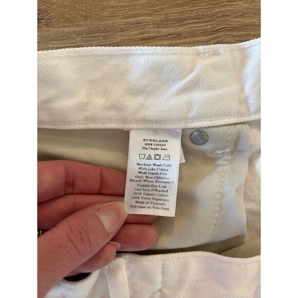 Everlane The Cheeky Jean Size 29 White High Rise Button Fly Rigid Straight - Picture 5 of 9
